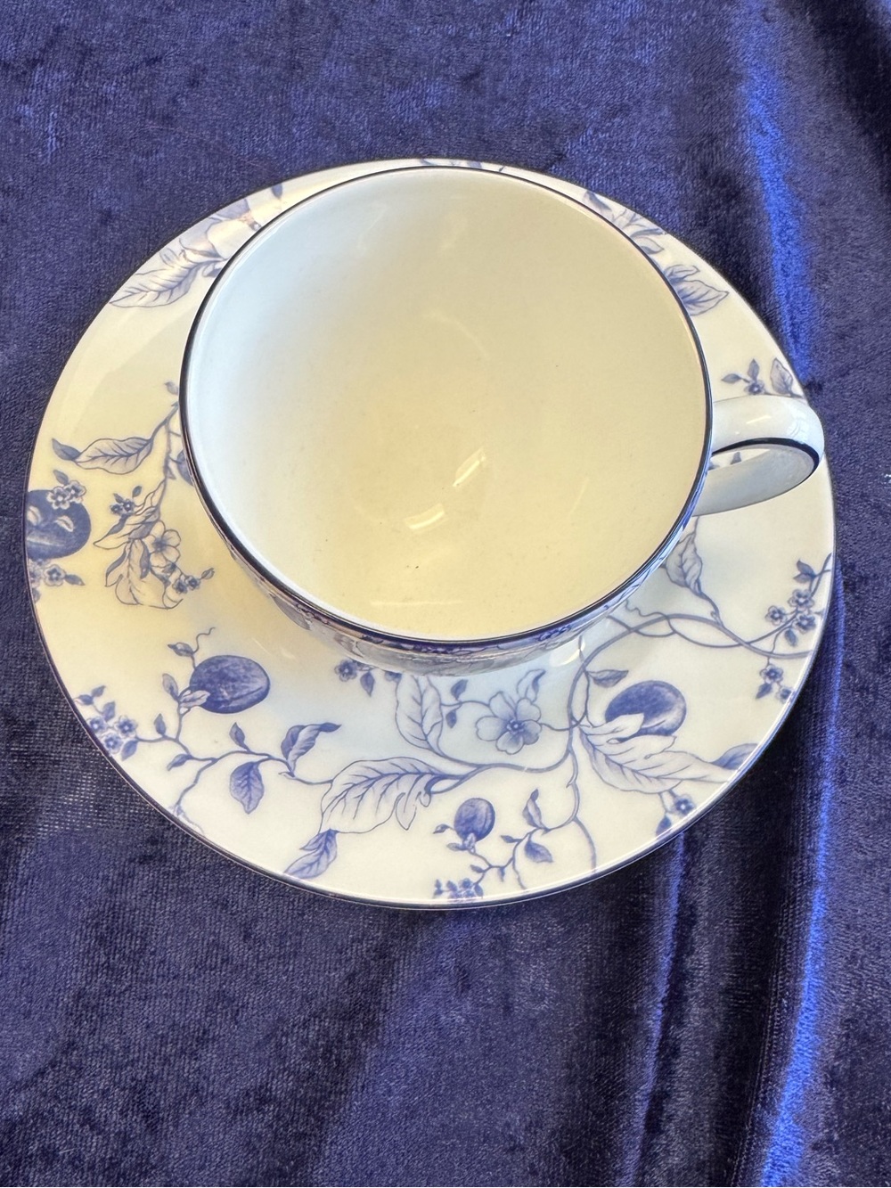 Bicentenary Celebration Blue Plum Wedgwood White Teacup and Saucer